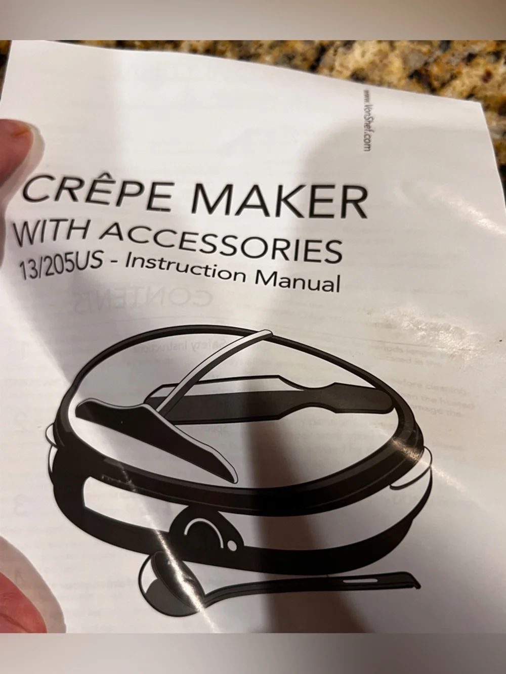VonShef Electric Crepe Maker 12 inch White